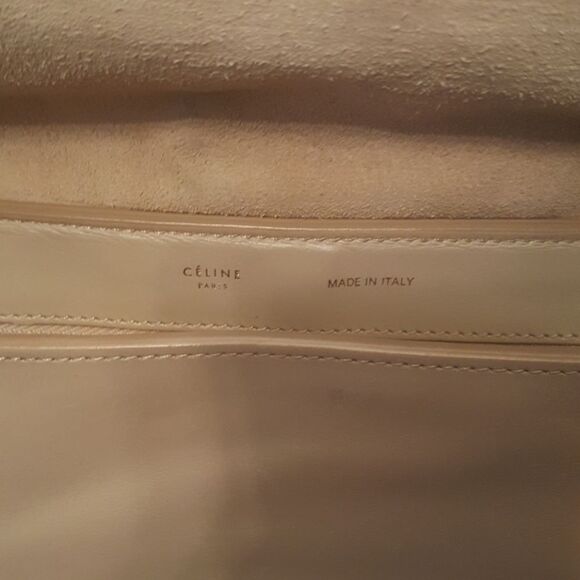 CELINE Trapeze Leather Black Taupe Handbag - Large - Picture 7 of 8